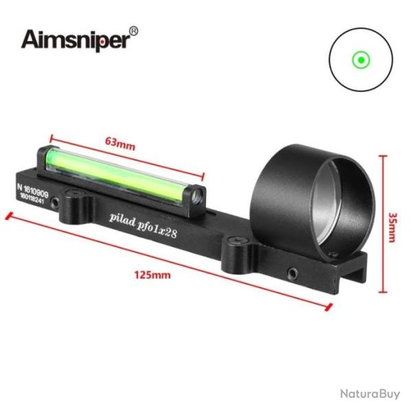 AimSniper Viseur Point Rouge De Chasse 1x28 Rticule Vert - LIVRAISON GRATUITE !!