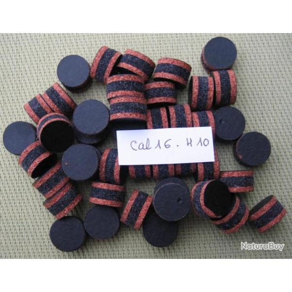 Bourres  1�re  qualit�  2  li�ges  et  1  feutre  noir  cal  16  hauteur  10  mm