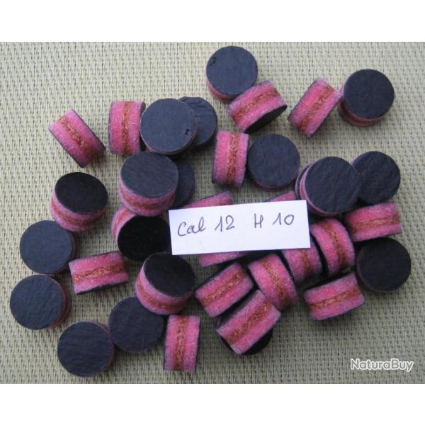 Bourres  1�re  qualit�  2  feutres roses  et  1  li�ge  cal  12  hauteur  10  mm
