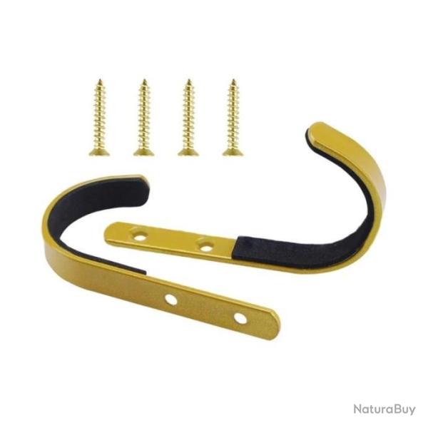 Dor�, or - Ratelier, Support mural, Crochet mural x2 en acier inoxidable avec visserie.