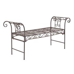 Banc de jardin vintage ext&eacute;rieur m&eacute;tal 70 x 147 x 46 cm bronze 03_0006444