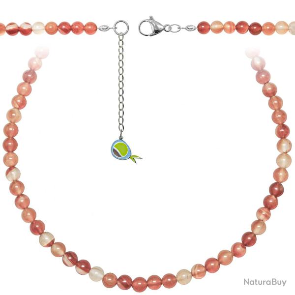 Collier en cornaline - Perles rondes 6 mm - 43 cm