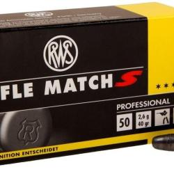 Cartouches RWS RIFLE MATCH S Calibre 22LR - Boite de 50 unit&eacute;s