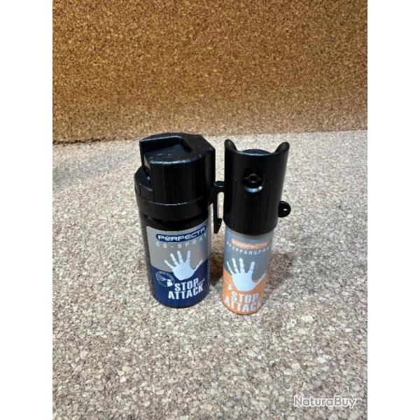 PACK DEFENSE ! 2 BOMBES STOP ATTACK CS 40 ML + 15 ML PERFECTA