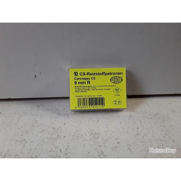 10249 BOITE DE 10 BALLES WADIE  GAZ CS CALIBRE 9MM R POUR REVOLVER DE DEFENSE  NEUF