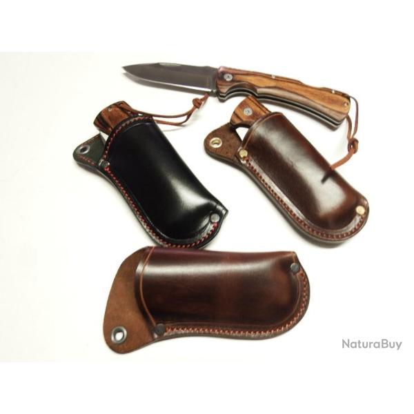 Couteau pliant ,vendu avec pochette cuir