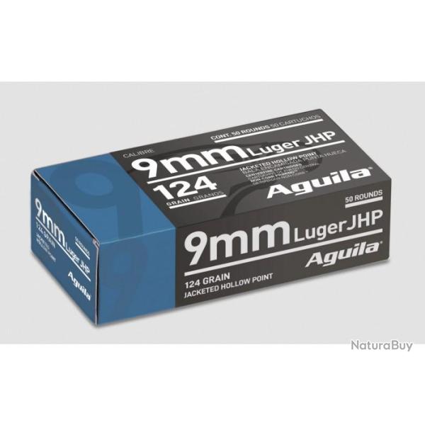 Munitions AGUILA cal.9mm jhp 124gr par 500