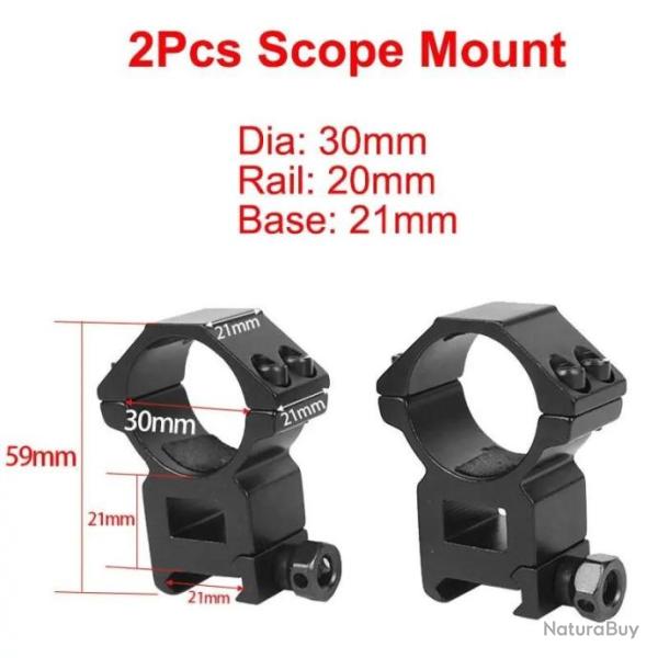 Anneau De Montage Picatinny Tube 30MM Rail 20MM - LIVRAISON GRATUITE !!