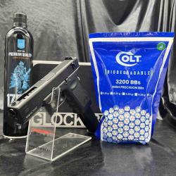 Pack pr&ecirc;t &agrave; tirer Pistolet - "Glock 18C" - Cal BBs 6mm - Airsoft - Gaz + Munitions
