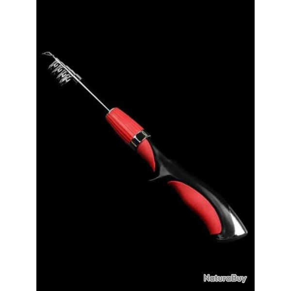 Canne P�che Baitcasting Poign�e T�lescopique Carbone Sans Moulinet 1,40M Rouge Rangement Facile FR