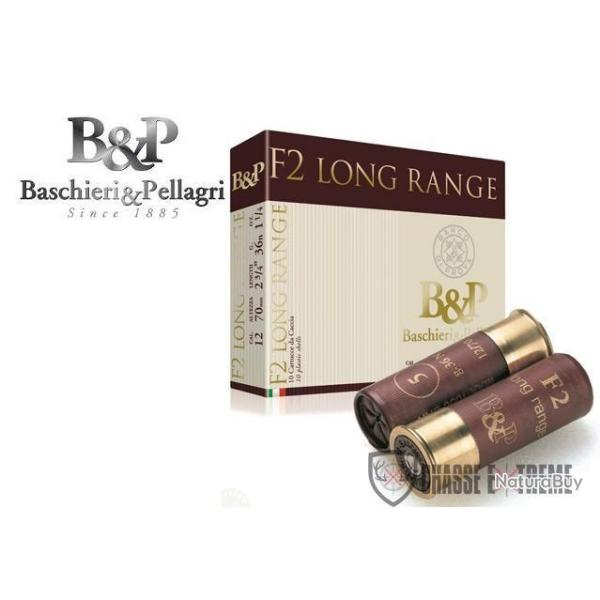 Boite de 25 Cartouches B&P F2 Long Range 36G Cal 12/70 Pb 10