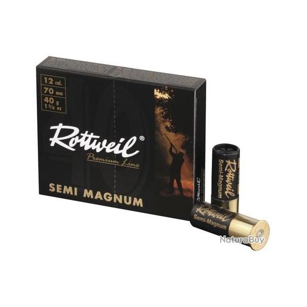 Boite de 10 cartouches Rottweil semi-magnum 40 cal.12/70mm N�6 40g � godet