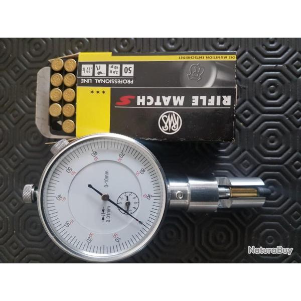 Outil mesure �paisseur bourrelet cartouches 22LR