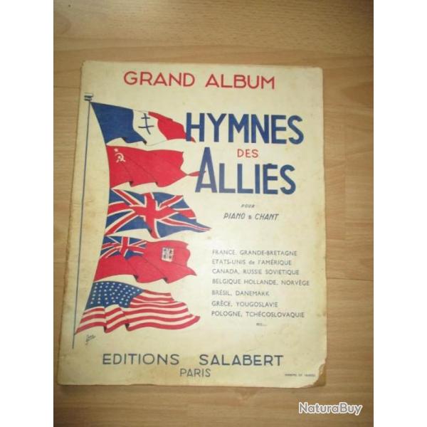 Recueil musique Hymnes des Alli�s