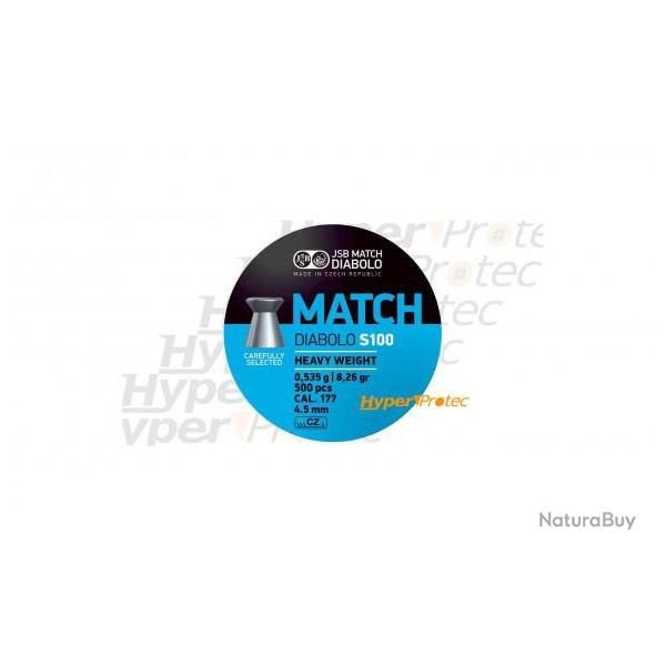 Plombs 4.5 mm JSB Match Diabolo S100 - 4.52 mm