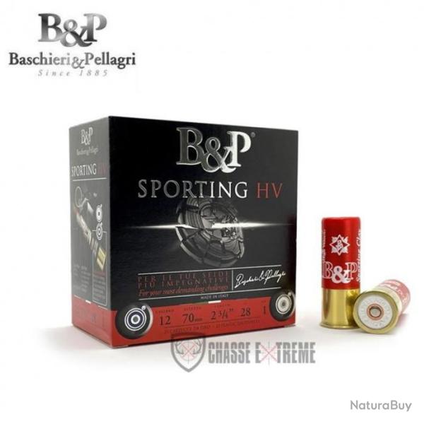 25 Cartouches B&P F2 Sporting HV 28G Cal 12/70 Pb 8.5