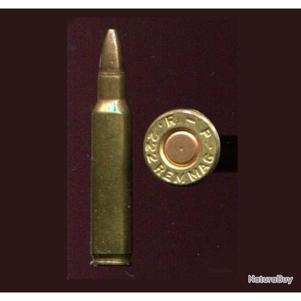 .222 Remington Magnum - balle cuivre petite pointe plomb - RP