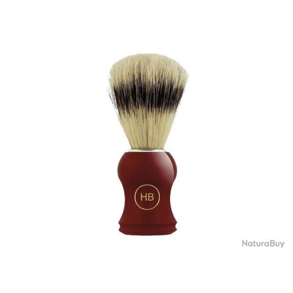 Blaireau de Rasage HB - Monture Rouge  - Support Laiton Chrom�