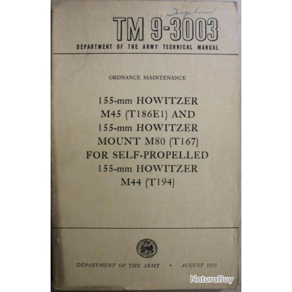 Manuel Ordnance Maintenance TM 9- 3003 pour 155-mm Howitzer