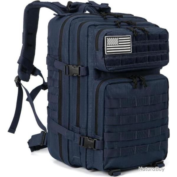 Sac � Dos Militaire Tactique 45L Grande Capacit� Chasse P�che  Trekking Randonn�e Escalade Bleu