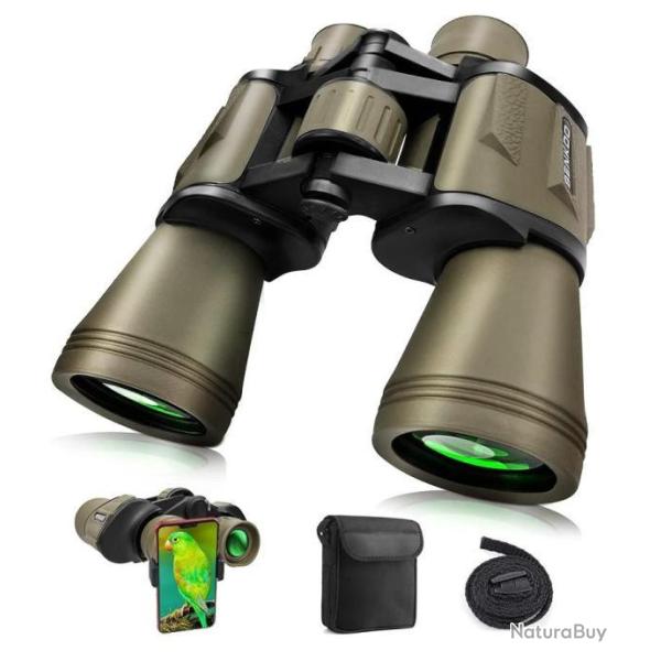 Jumelles pour Adultes 20x50 BAK4 Prisme FMC Professionnelles �tanches Chasse P�che Randonn�e Sports