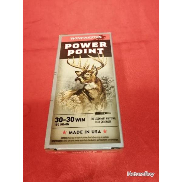 CARTOUCHES WINCHESTER CAL.30X30 WIN POWER POINT