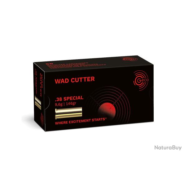 MUNITIONS GECO CALIBRE 38 SPECIAL WAD CUTTER 148gr - 9.6g x50