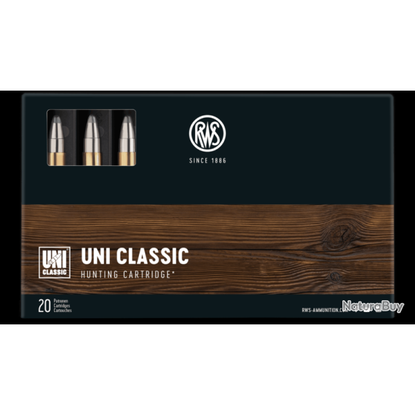 CARTOUCHE RWS 30-06 UNI Classic 11,7g-180gr