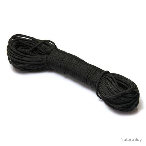 Corde de Paracord Parachute Survie 7 Noyaux 100FT Diam�tre 4mm en Nylon Noir