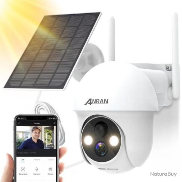 Cam�ra de surveillance sans fil Wifi ext�rieure Solaire panoramique 360� 3MP