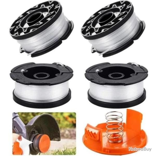 4Pcs bobine de remplacement coupe-bordures avec couvercle pour Black et Decker