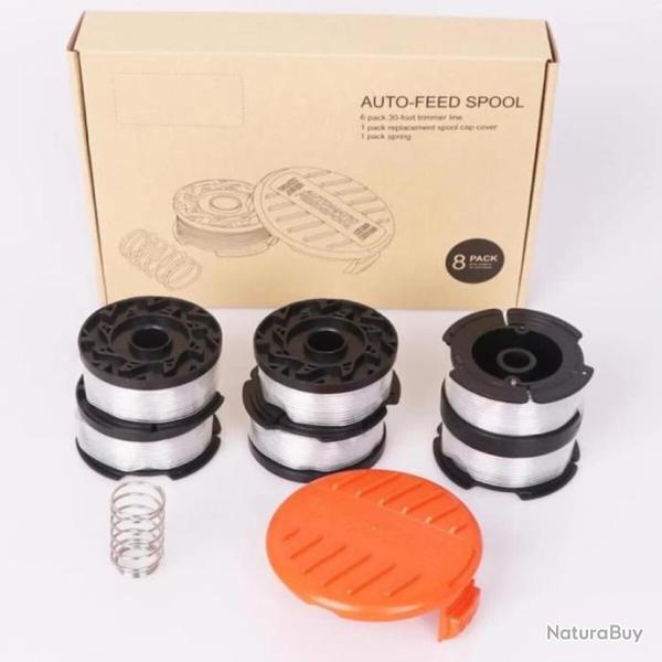 6Pcs bobine de remplacement coupe-bordures avec couvercle