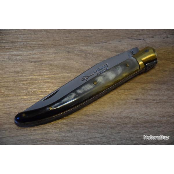 Grand  Laguiole Extra G.DAVID 13/24cm + Etui de Ceinture en Cuir