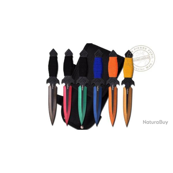 Perfect Point - Lot de 6 couteaux de lancer color�s