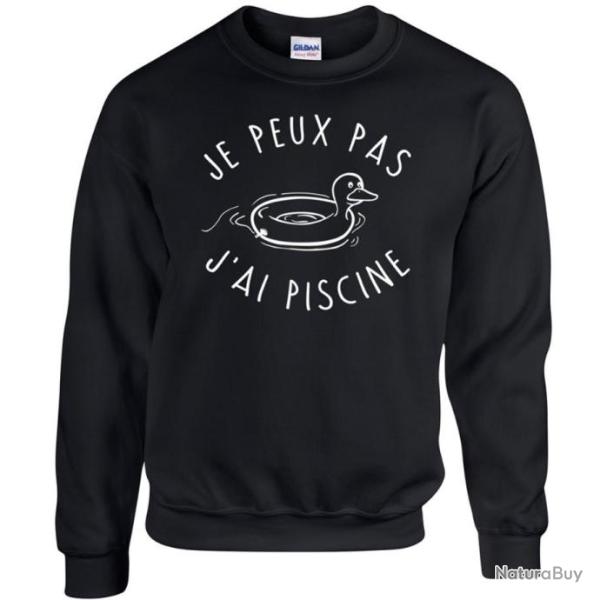 Sweat JE PEUX PAS J'AI PISCINE - Pull humour drle quitation cheval Ide cadeaux Nol Anniversaire