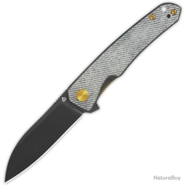 Couteau QSP Otter Denim Manche Micarta Lame Acier 14C28N BLK IKBS Linerlock Clip QS140F2