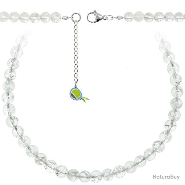 Collier en cristal de roche - Perles rondes 8 mm - 90 cm