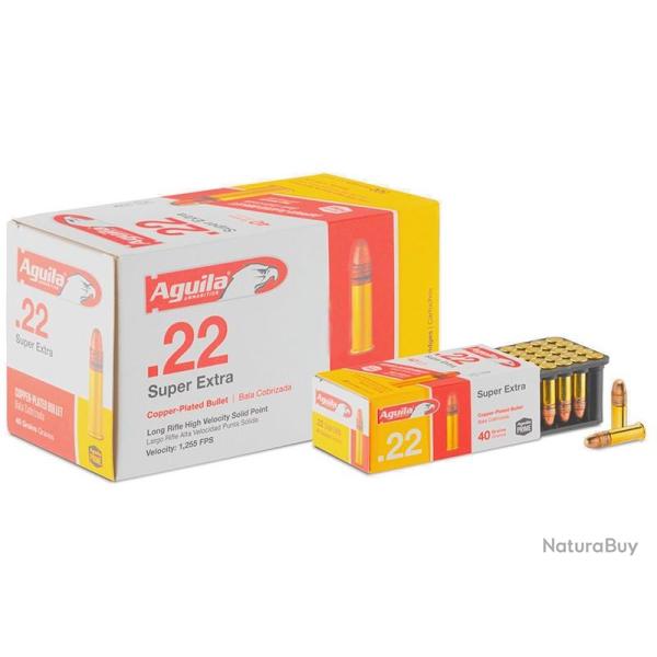 Munitions AGUILA calibre 22LR Super Extra "Grande Vitesse" 40gr - 2.6g x5000 