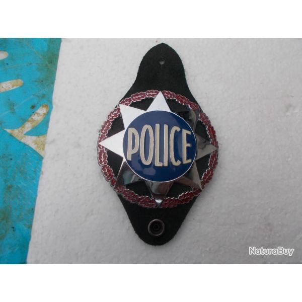 insigne sur cuir toile police ,matricul!!tat neuf