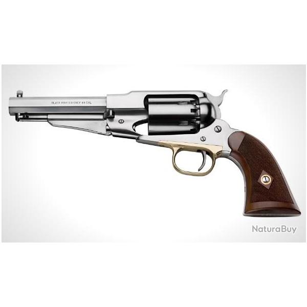 Pistolet poudre noire F.LLI PIETTA cal.44 pn 1858 rm inox new sheriff quadrill�e