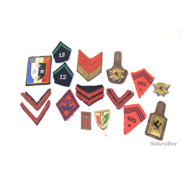 Lot insignes patchs bras grades 485e Groupe d'Artillerie Antia�rienne 485 GAA 5 DB divison blind�e