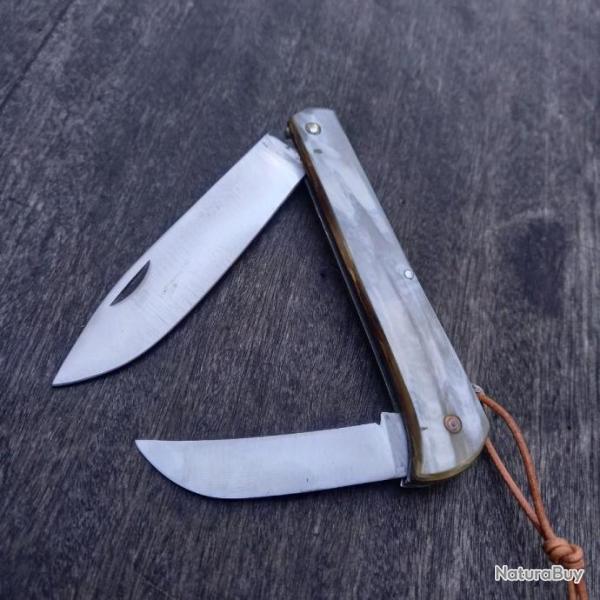 Rare Couteau R�gional YSSINGEAUX LE BERGER PI�TIN par LE NORMAND GARANTI Manche en Corne