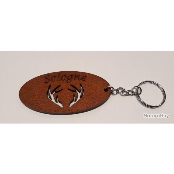 PORTE-CL�S EN BOIS MOTIF BOIS DE CERF "SOLOGNE"