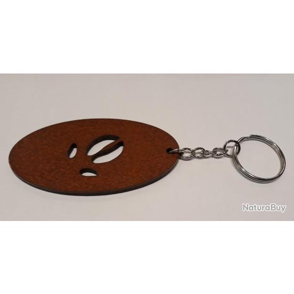 PORTE-CL�S EN BOIS MOTIF EMPREINTE SANGLIER