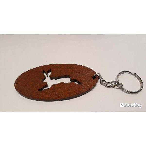 PORTE-CL�S EN BOIS MOTIF LI�VRE