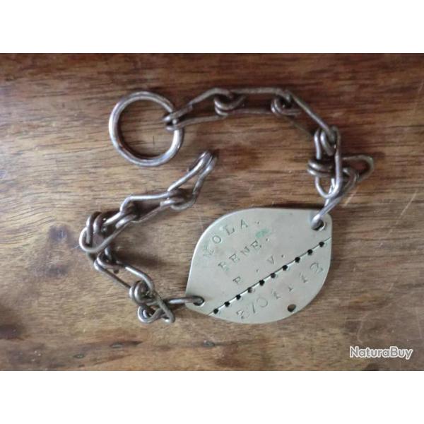 bracelet de soldat avec matricule
