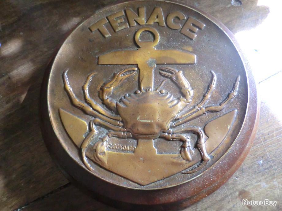 Plaque Ou Insigne De Bouche En Cuivre Pour Ceinturon - Marine Française - Modèle VAR Ravitailleur Commandement - Occasion