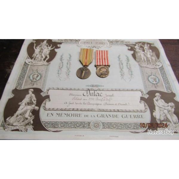 m�daille engag� volont interalli�e ww1 premi�re guerre Dardanelles Salonique 15 Orient 372� RI 172�