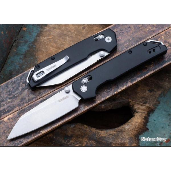 Couteau Kershaw Iridium DuraLock Reverse Tanto Lame Acier D2 SW Manche Alu IKBS Crossbar KS2038R