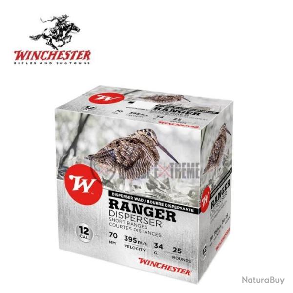 25 Cartouches WINCHESTER Ranger Disperser 34g cal 12/70 Pb 8